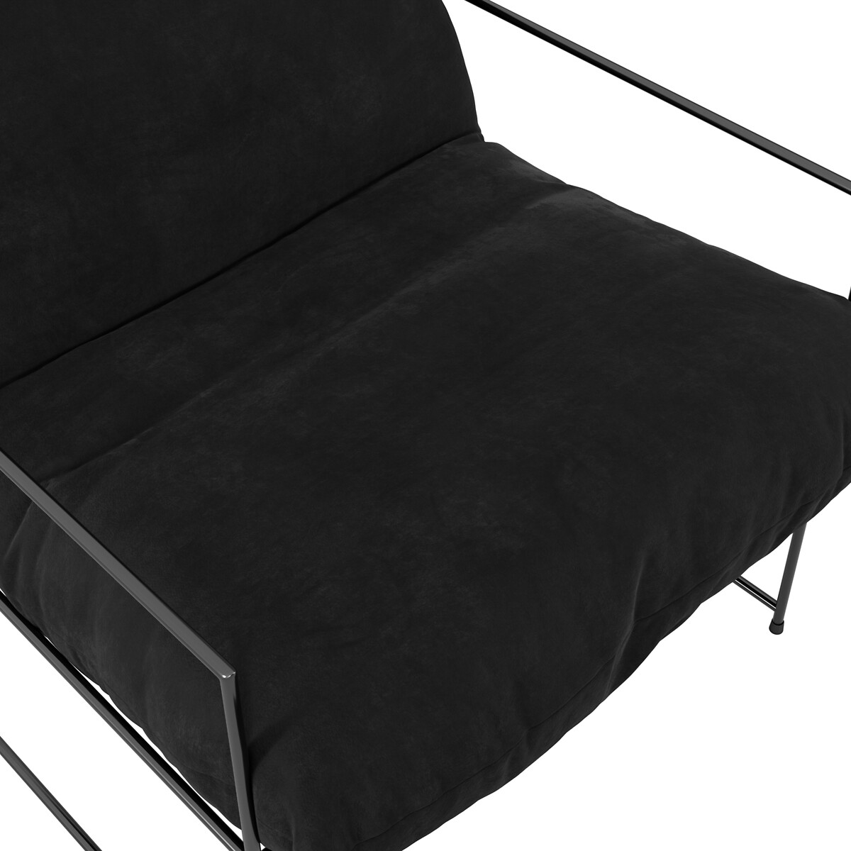 Eli Minimalist Velvet Accent Armchair black, ÉDITÉ