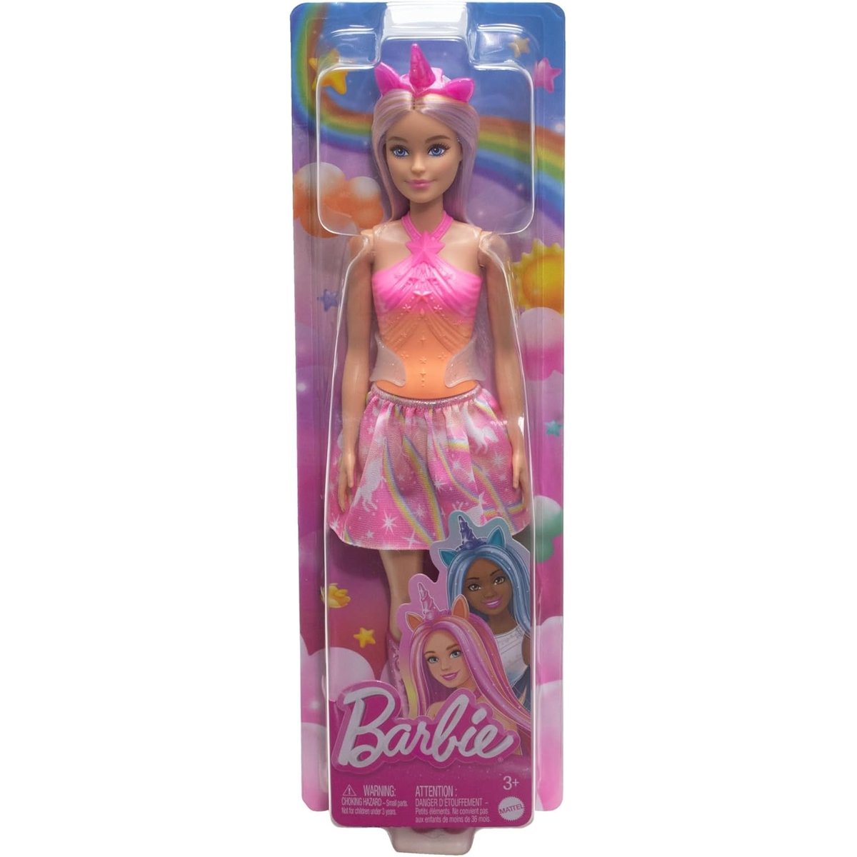 Poupées Licorne aux cheveux colorés rose, MATTEL