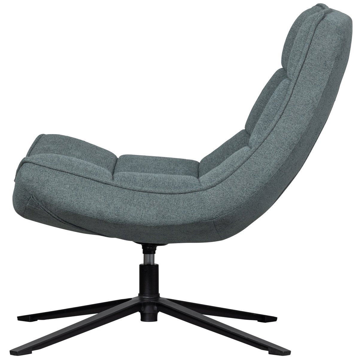 Fauteuil pivotante en chenille MAUDI bleu, WOOOD