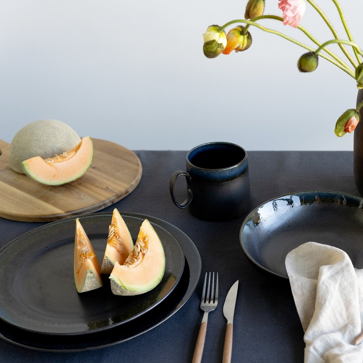 Lot de 4 mugs, KASSANDRA noir, KARE DESIGN