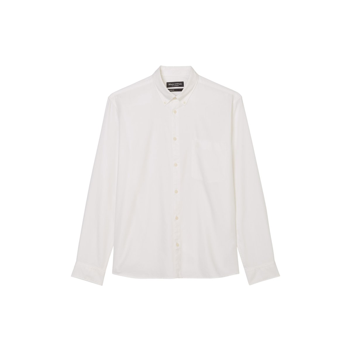Chemise regular en mélange de coton biologique et de lyocell blanc, MARC O'POLO