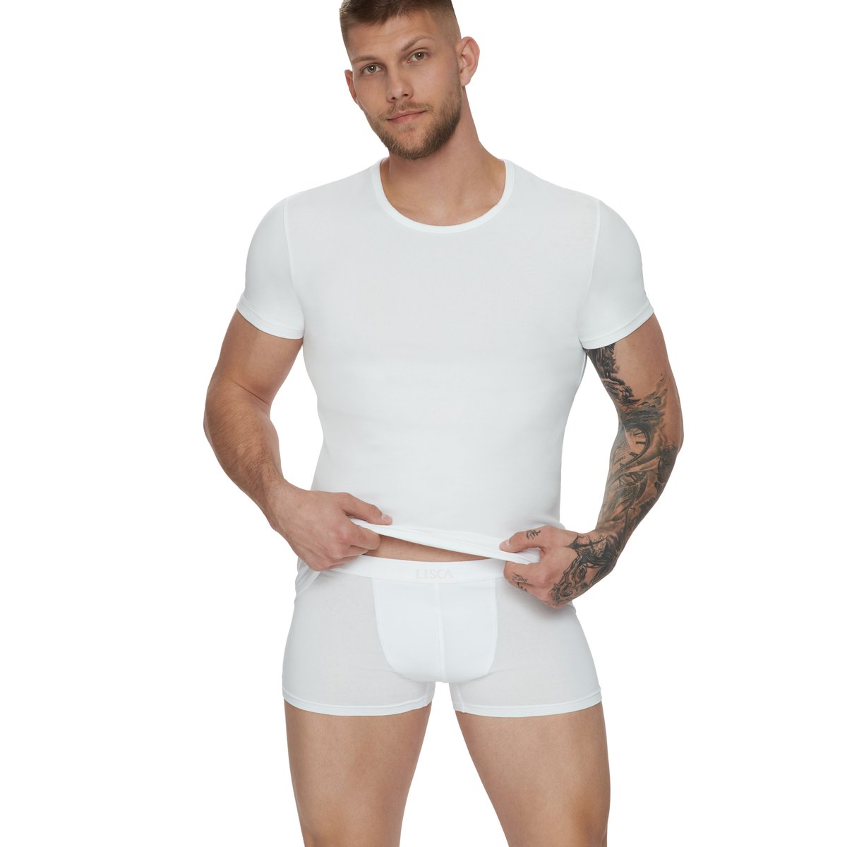 Pack x2 boxers Hermes blanc, LISCA
