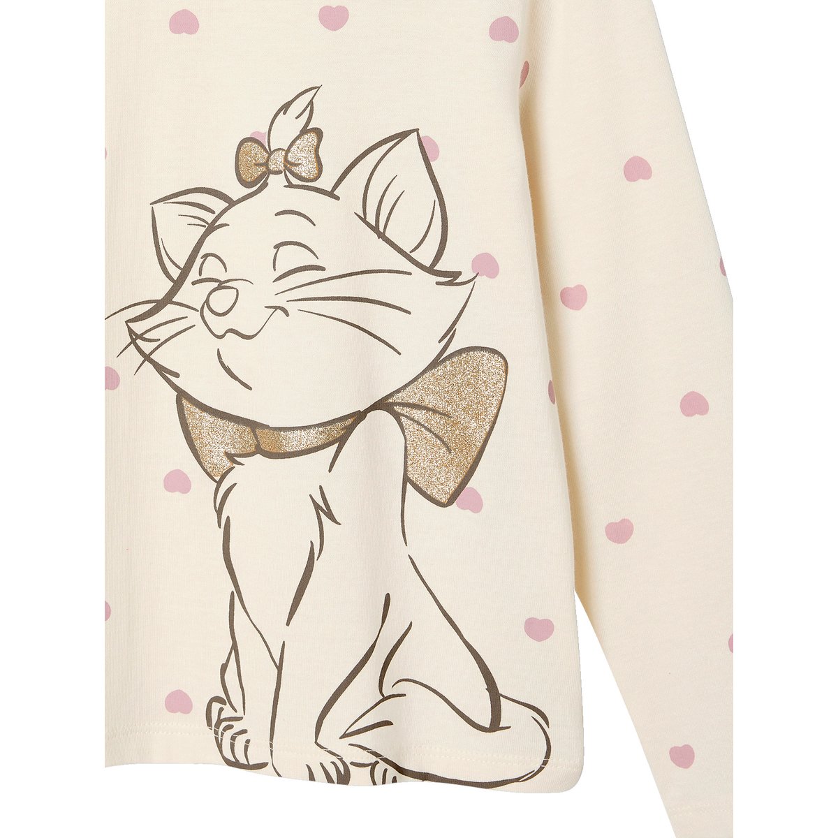 T-shirt manches longues Disney Marie les Aristochats écru, VERTBAUDET