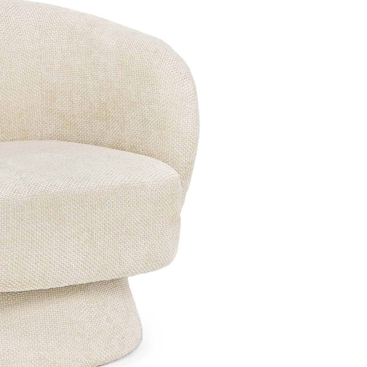 Fauteuil pivotant avec pied central en tissu - JULIO crème, HELLIN, DEPUIS 1862