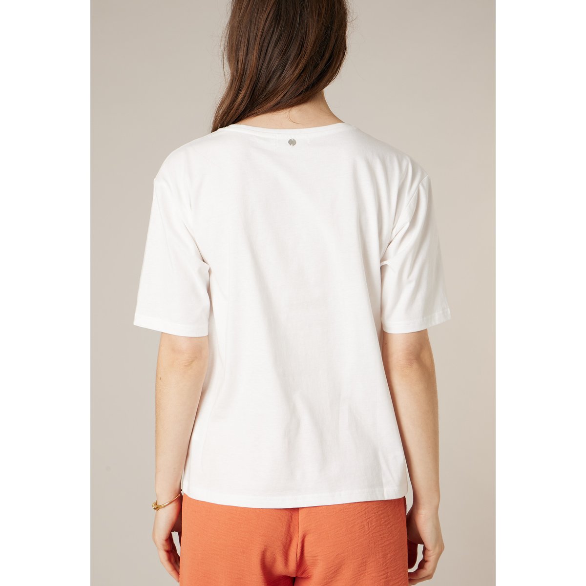 T-shirt femme en coton ALBANE off white, DEELUXE
