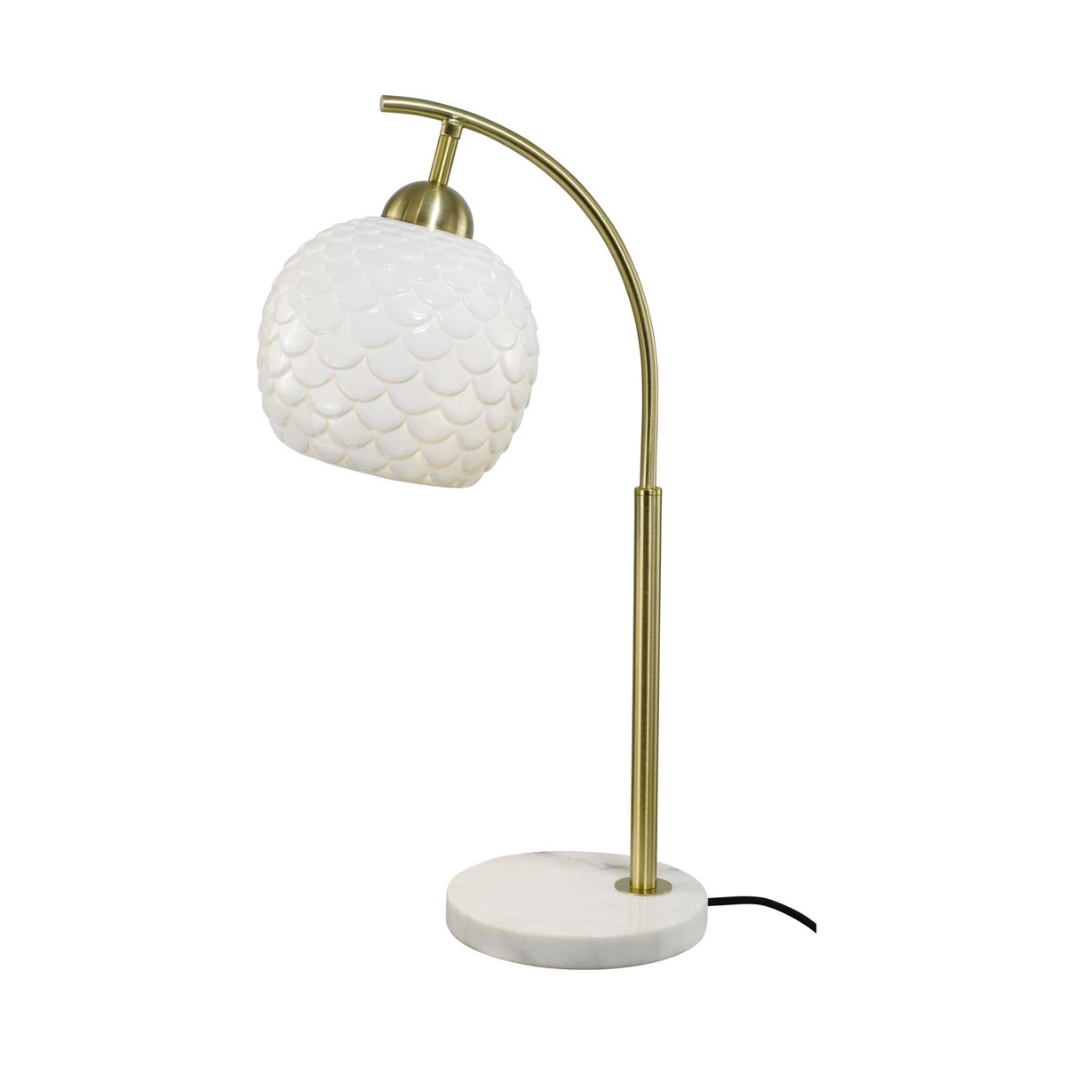 Lampe à poser en céramique blanche et métal doré - MIRENE blanc et doré, C-CREATION