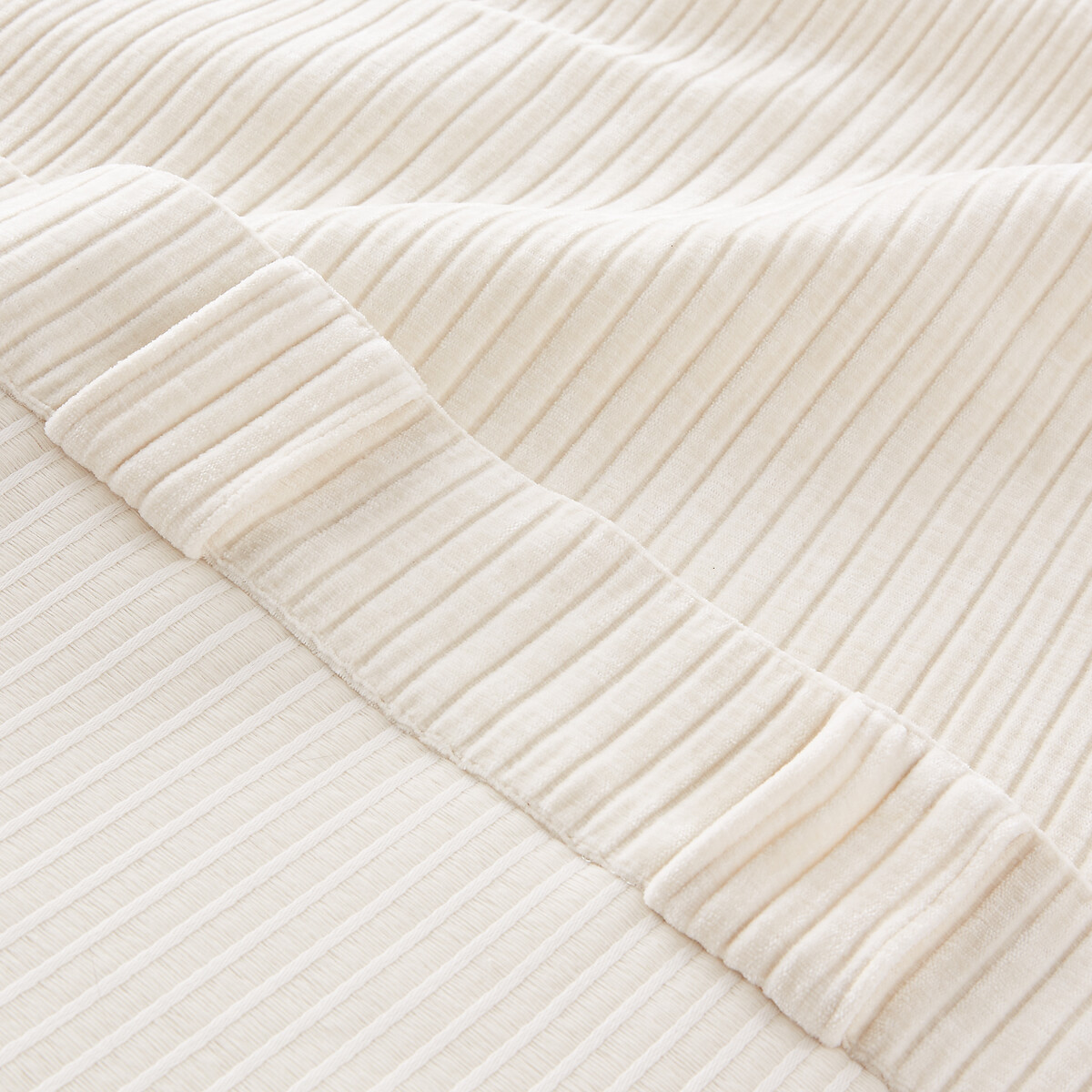 Carly corduroy curtain with concealed tab top ecru , LA REDOUTE INTERIEURS