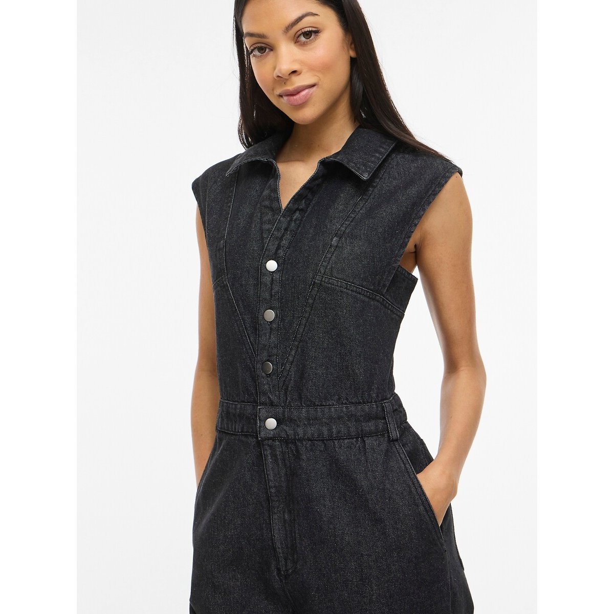 Sleeveless Denim Jumpsuit black denim, VILA