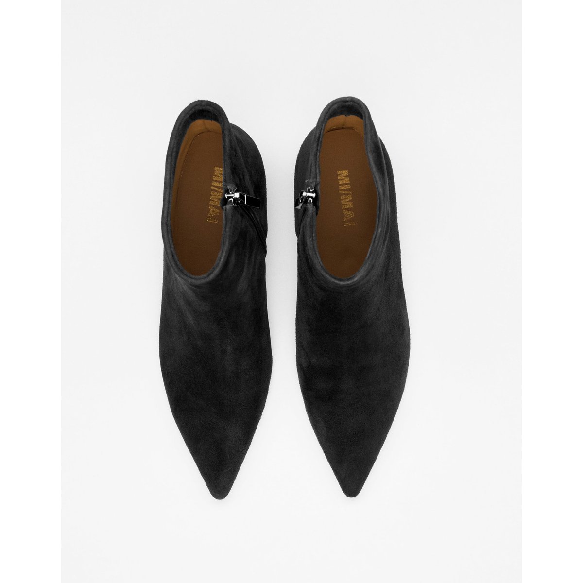Bottines à bout pointu et en daim NOURA LOW noir, MI MAI