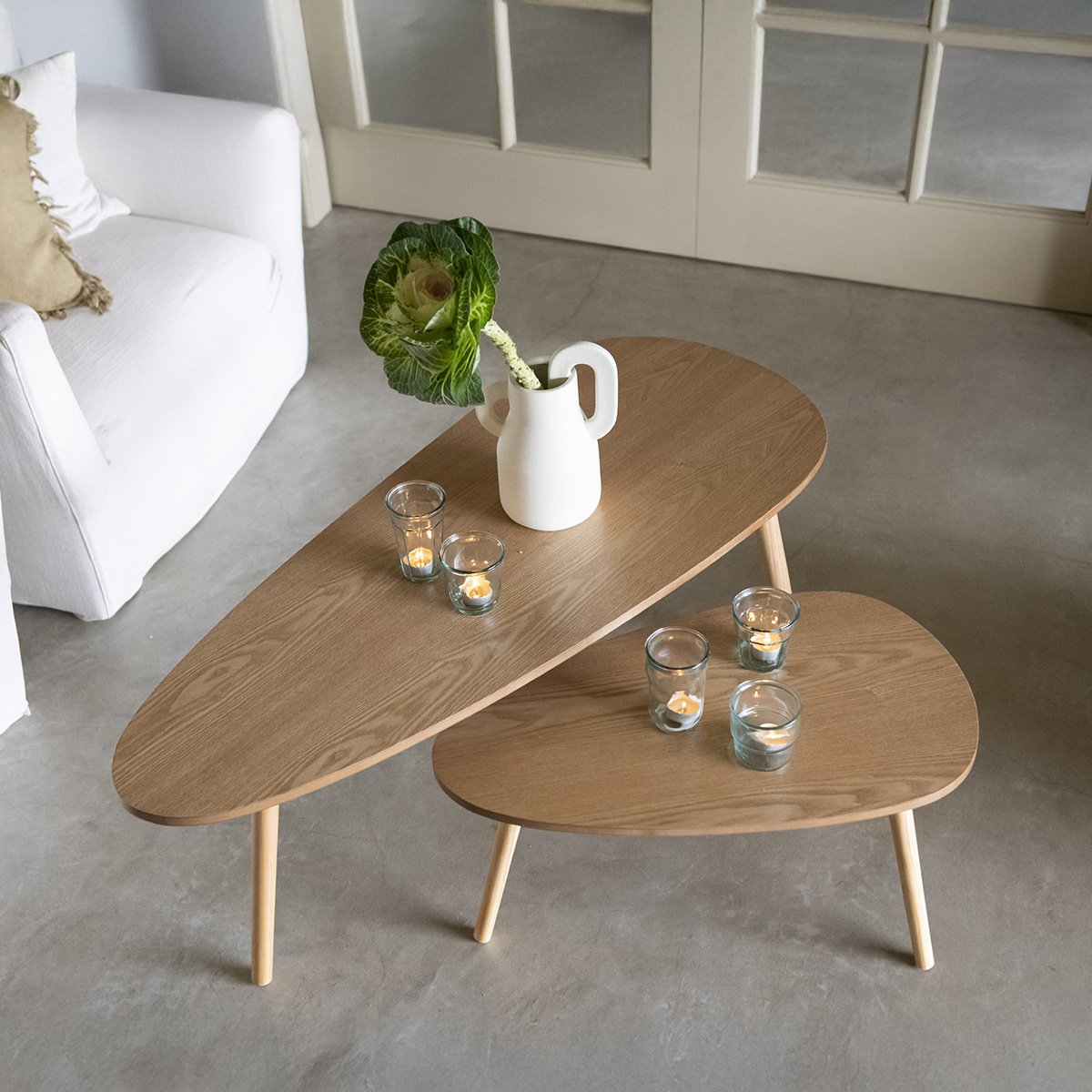 Set 2 table AMALIA marron, MAISON AUBERTIN