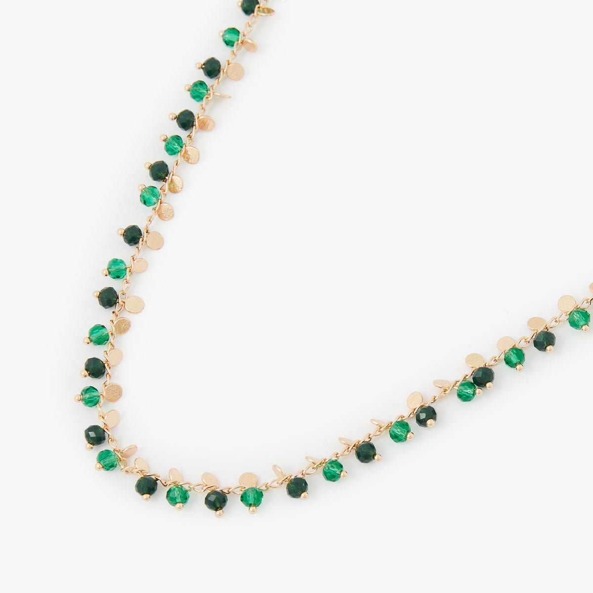 Collier perles à facettes vertes vert, BALABOOSTE