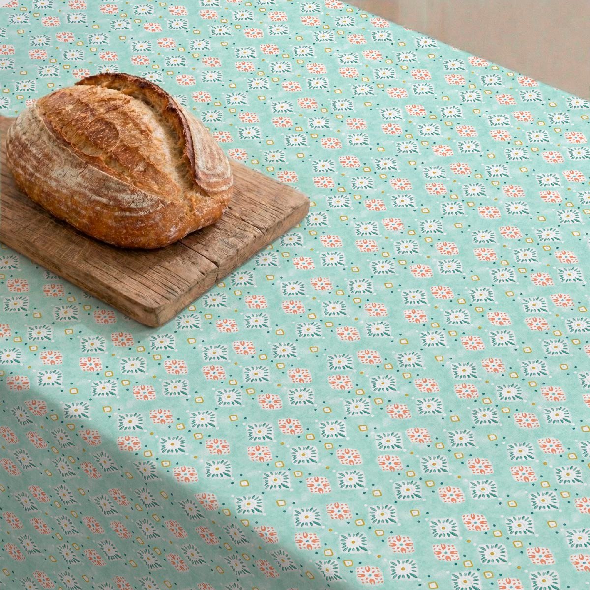 Nappe anti-taches Africa - 100% coton - turquoise, NAF NAF HOME