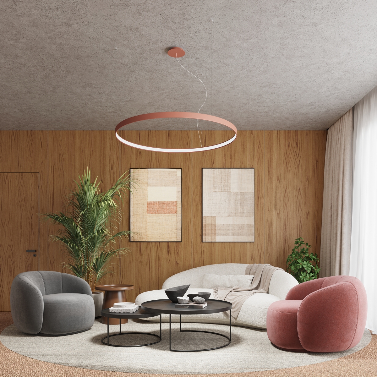 Lustre Aluminium Beige LED 1 Rio beige, EDEN