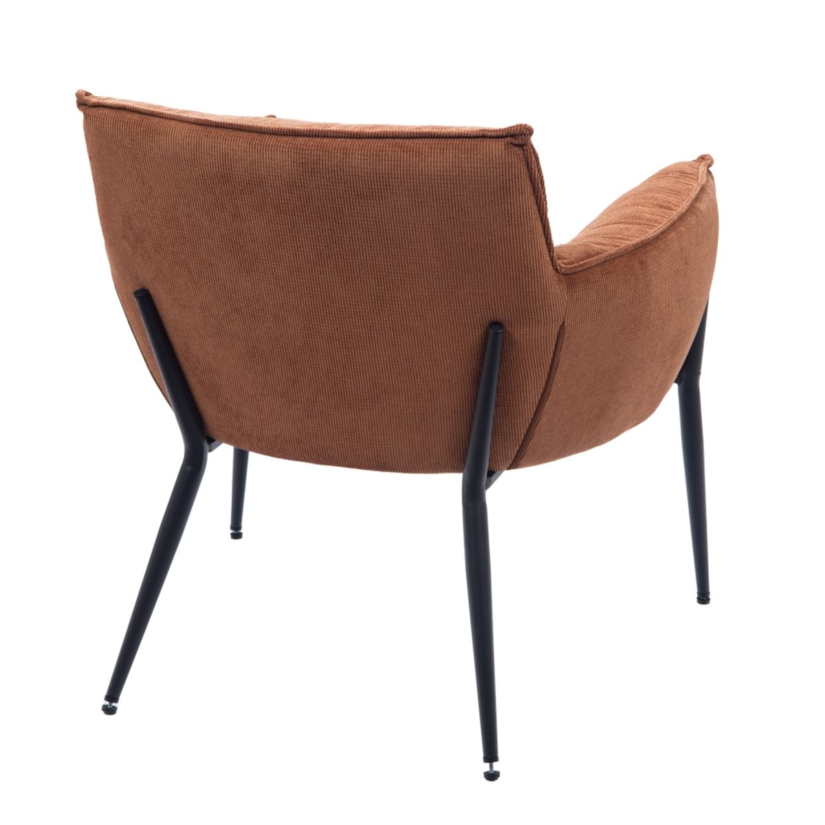 Fauteuil en tissu taupe Rosie orange, AMADEUS
