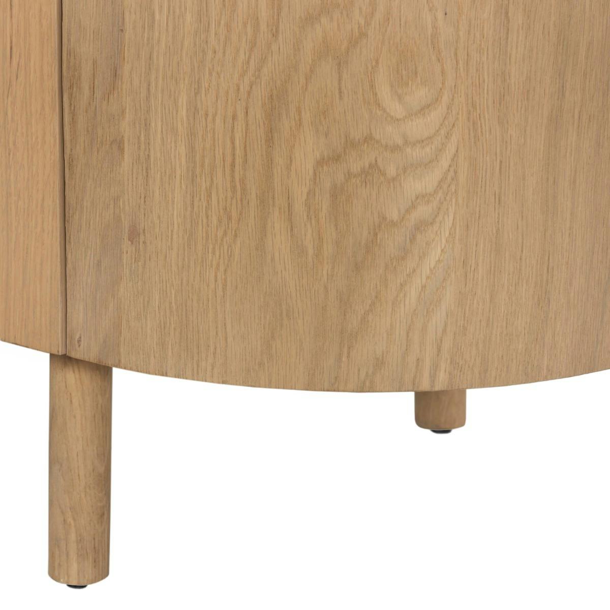 Meuble TV 4 portes en chêne, bords arrondis LOREN bois clair, PIER IMPORT