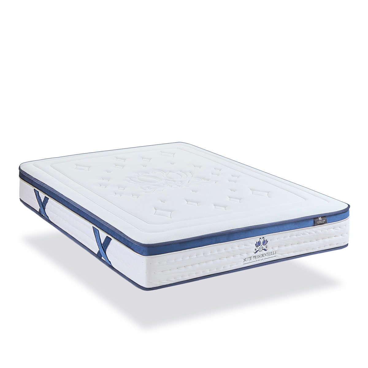 Ensemble Suite Présidentielle 90x200 cm Matelas Mousse + Sommier Bois couleur unique, BELLECOUR