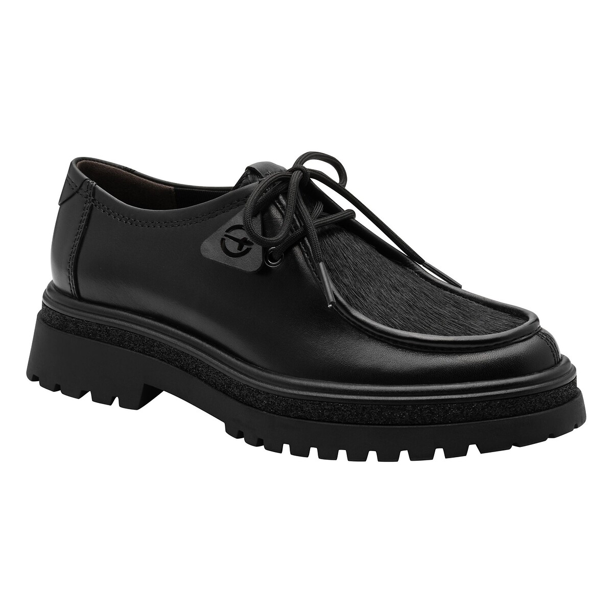 Mixed material brogues black, TAMARIS