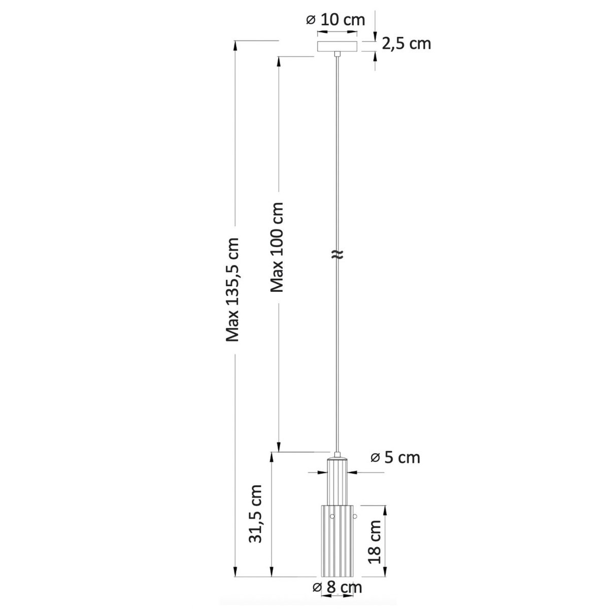 Suspension au Style Vintage – POGGIO transparent et doré, KOSILUM
