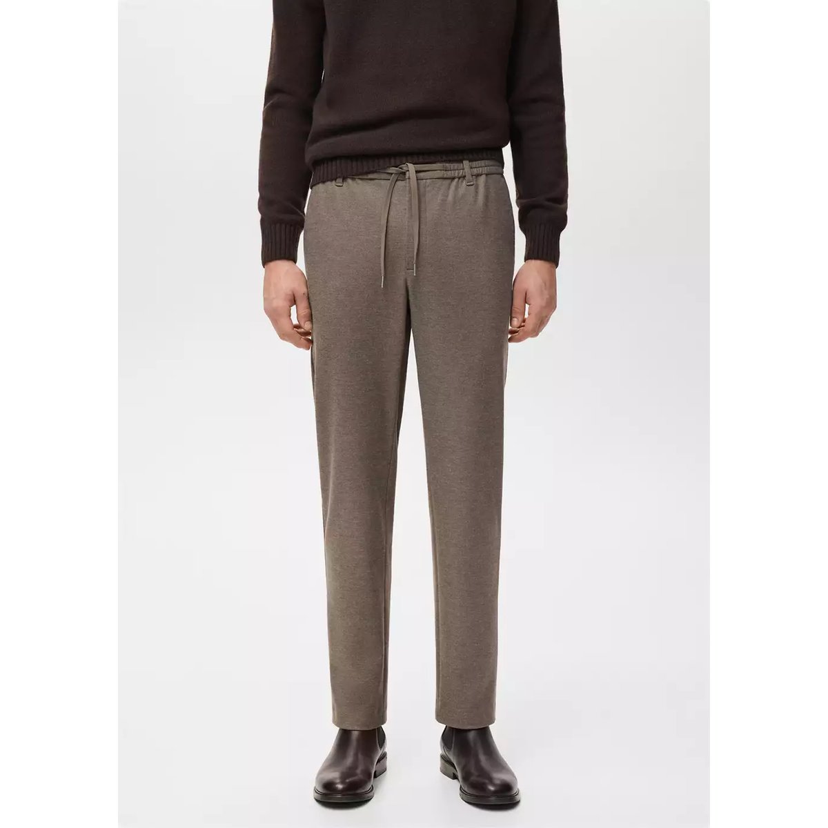 Pantalon flanelle regular-fit tabac, MANGO MAN
