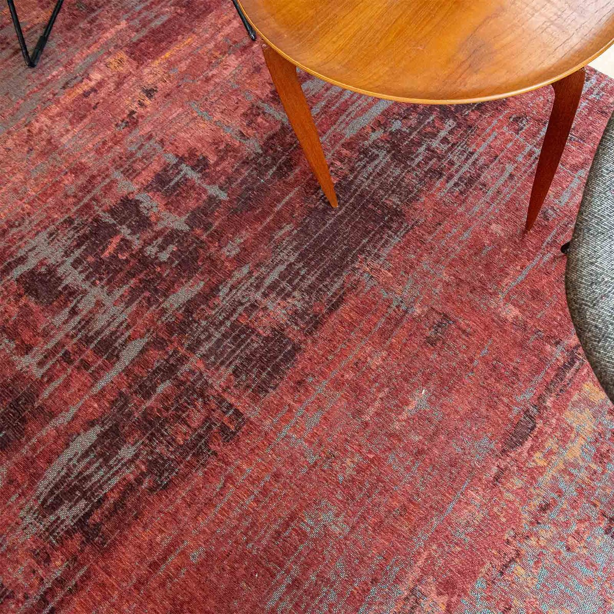 Tapis intérieur/extérieur tissé plat CLARENCE rouge, NOVATREND