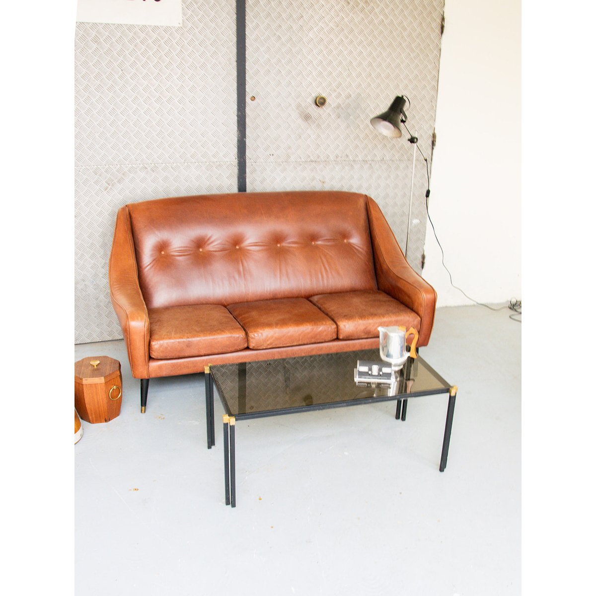 Table basse en métal Donna N°121 - Bon état noir, DEBONGOUT