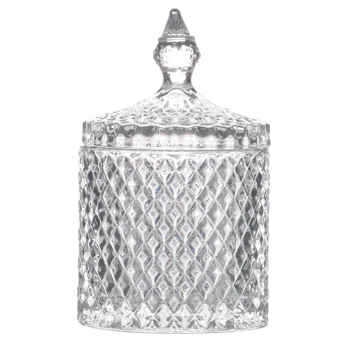 Boîte Rangement Ronde Salle de Bain Verre - 10.5x17.5cm transparent, WADIGA