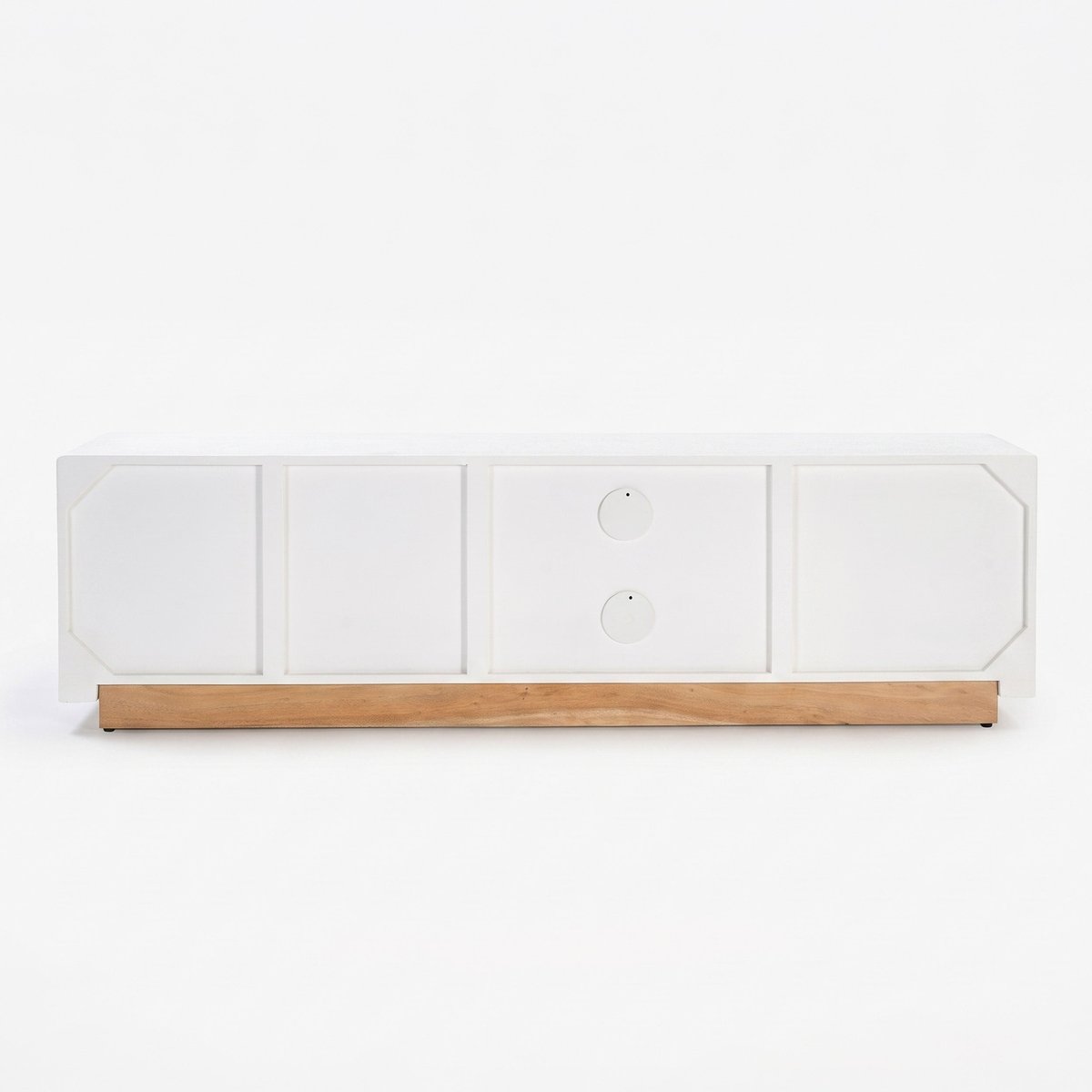 Meuble TV en plâtre 180 cm - FIRA blanc cassé, MAISON PAVANE