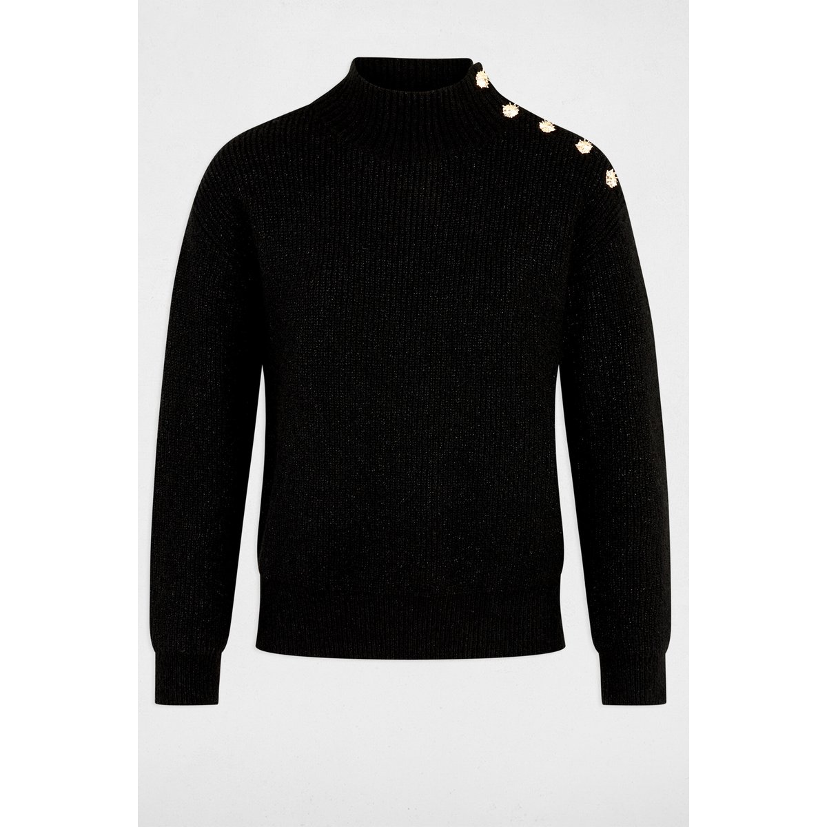 Pull col montant noir, MORGAN