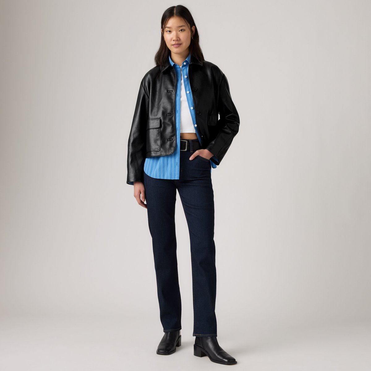 Jean 722 taille haute Slim bleu - true blue rinse, LEVI'S