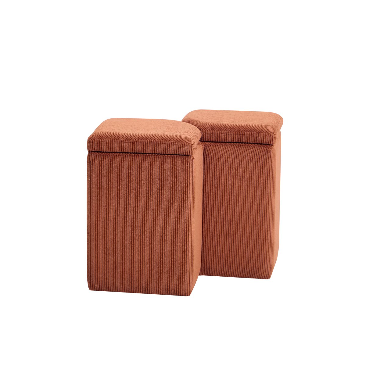 Pouf de salon, velours côtelé, DIPOLOG terracotta, NORDLYS