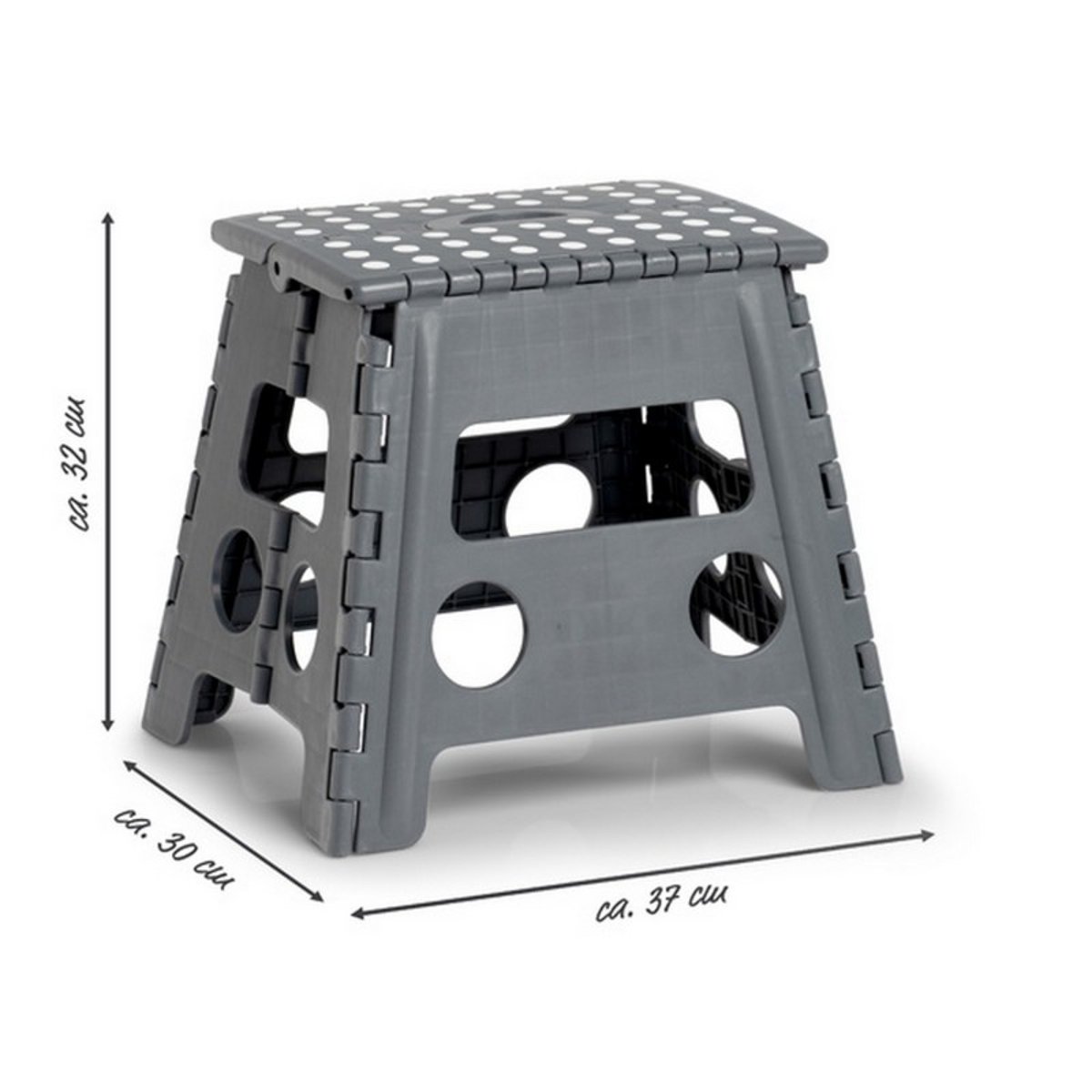 Tabouret marchepied pliant gris foncé, ZELLER PRESENT