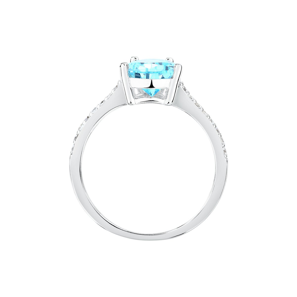 Bague en acier, cristaux, TESORI argent, bleu clair, MORELLATO