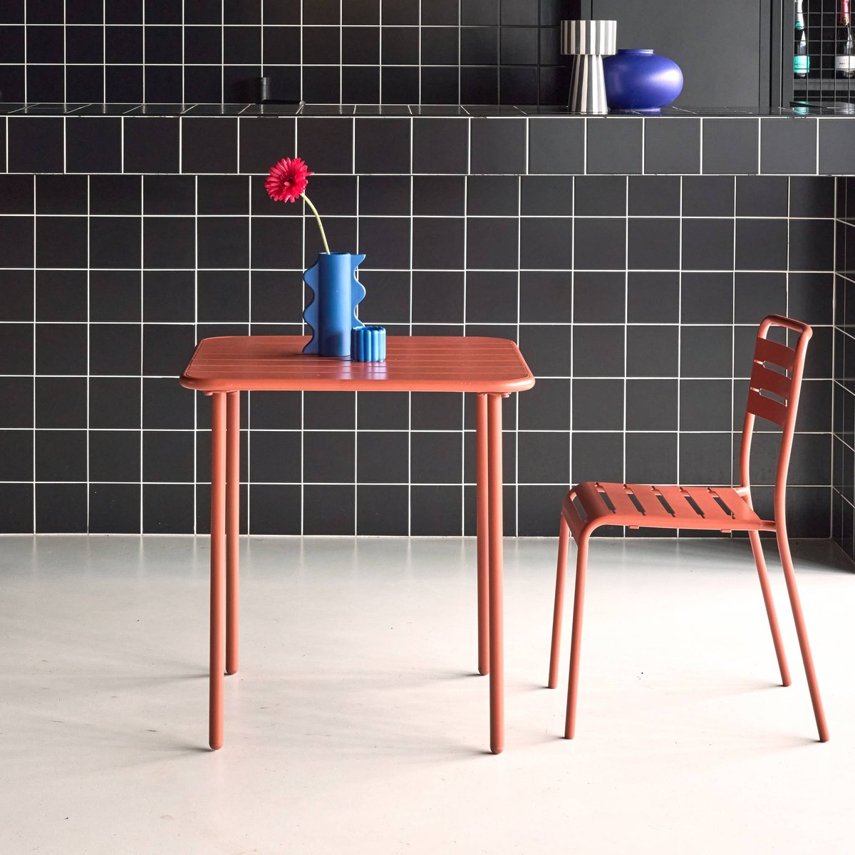 Table de jardin métal 2 places AMÉLIA terracotta, SWEEEK