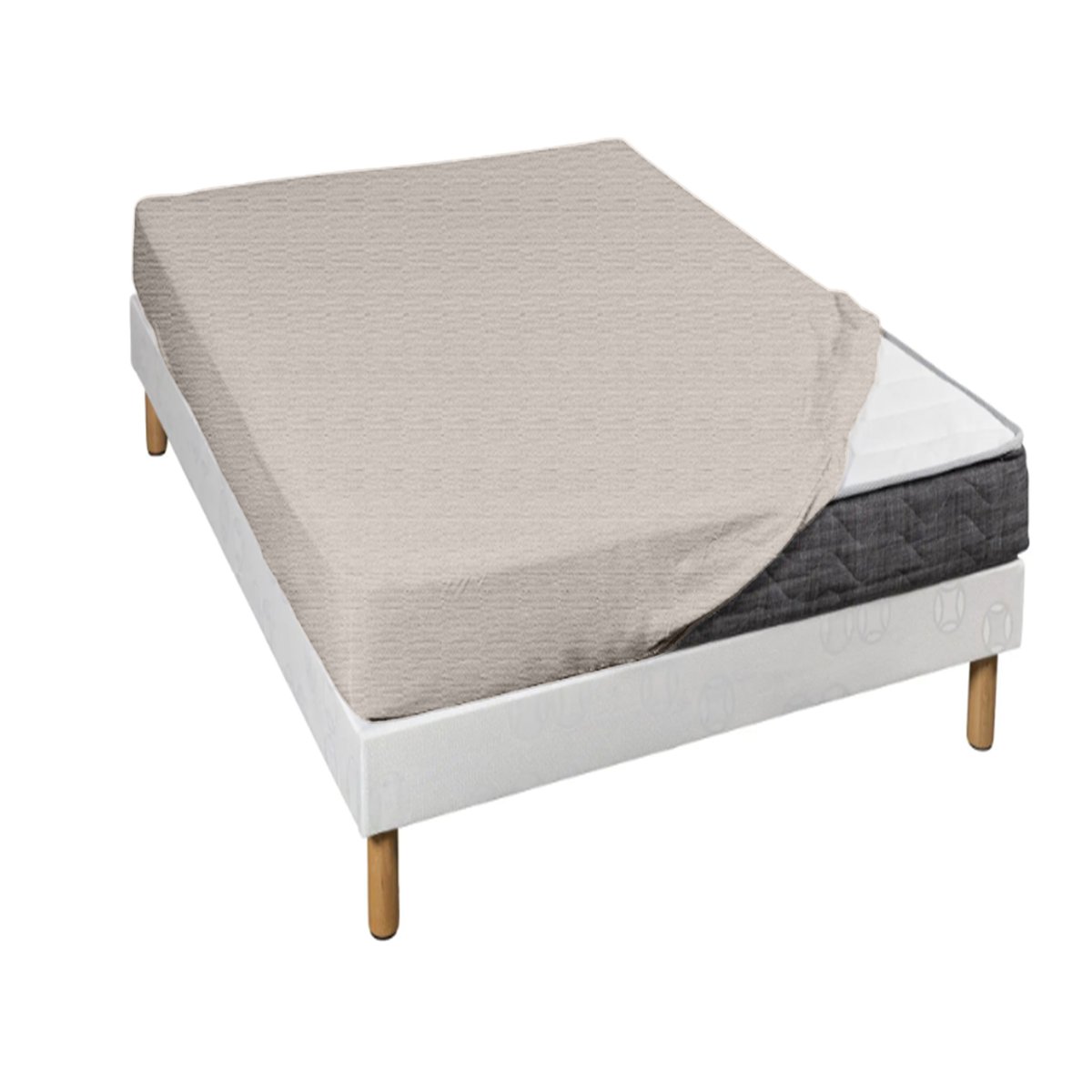 Lot de 2 draps housses taupe, TERRE DE NUIT