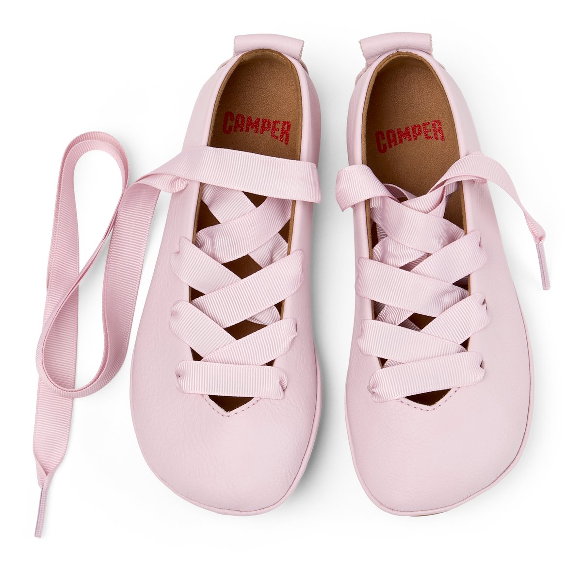 Ballerines Cuir RIGHT KIDS rose pastel, CAMPER