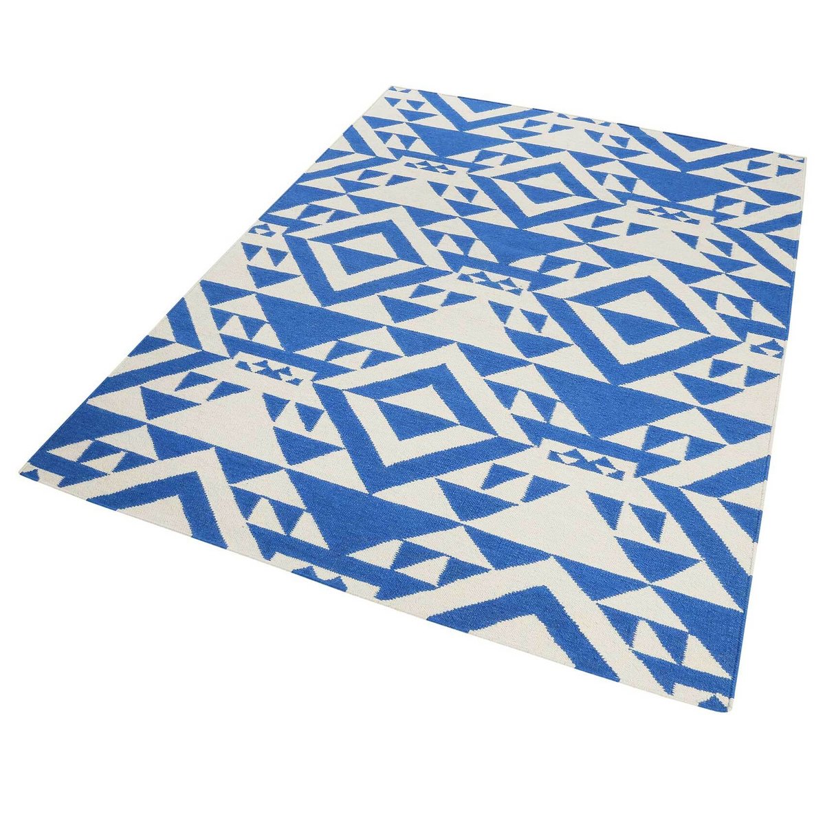 Tapis en laine, tissé main, motif ethnique ,  BLUE MELLOW bleu, ACCESSORIZE