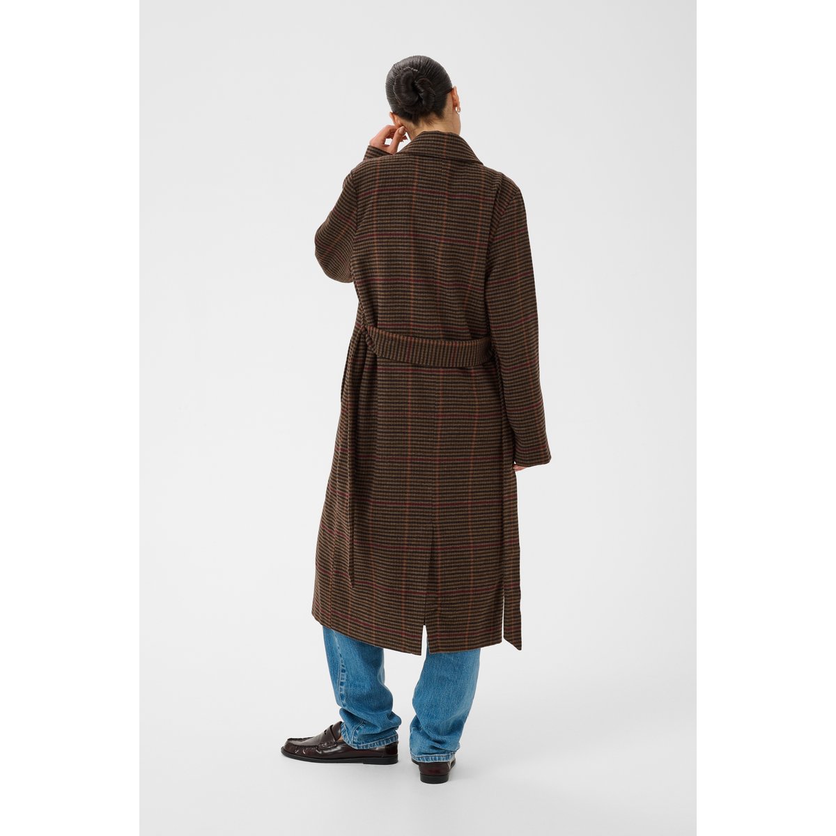 Manteau marron brown/multi check, KAFFE