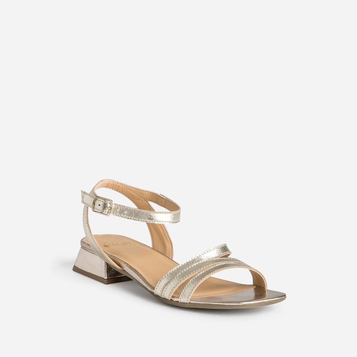 Sandale Plate en cuir NINA-LOU champagne, ERAM