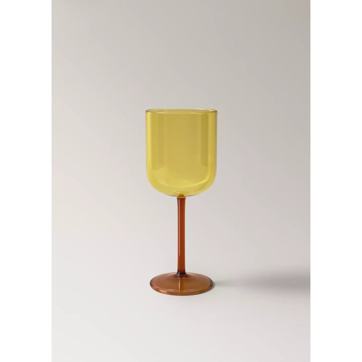 Verre à pied en borosilicate bicolore orange, MANGO HOME