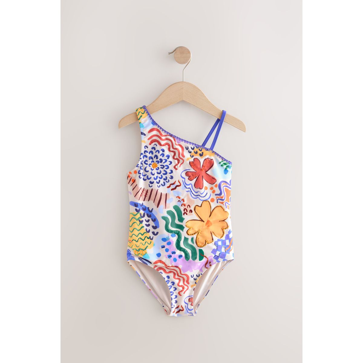Maillot de bain une épaule multi tropical print, NEXT