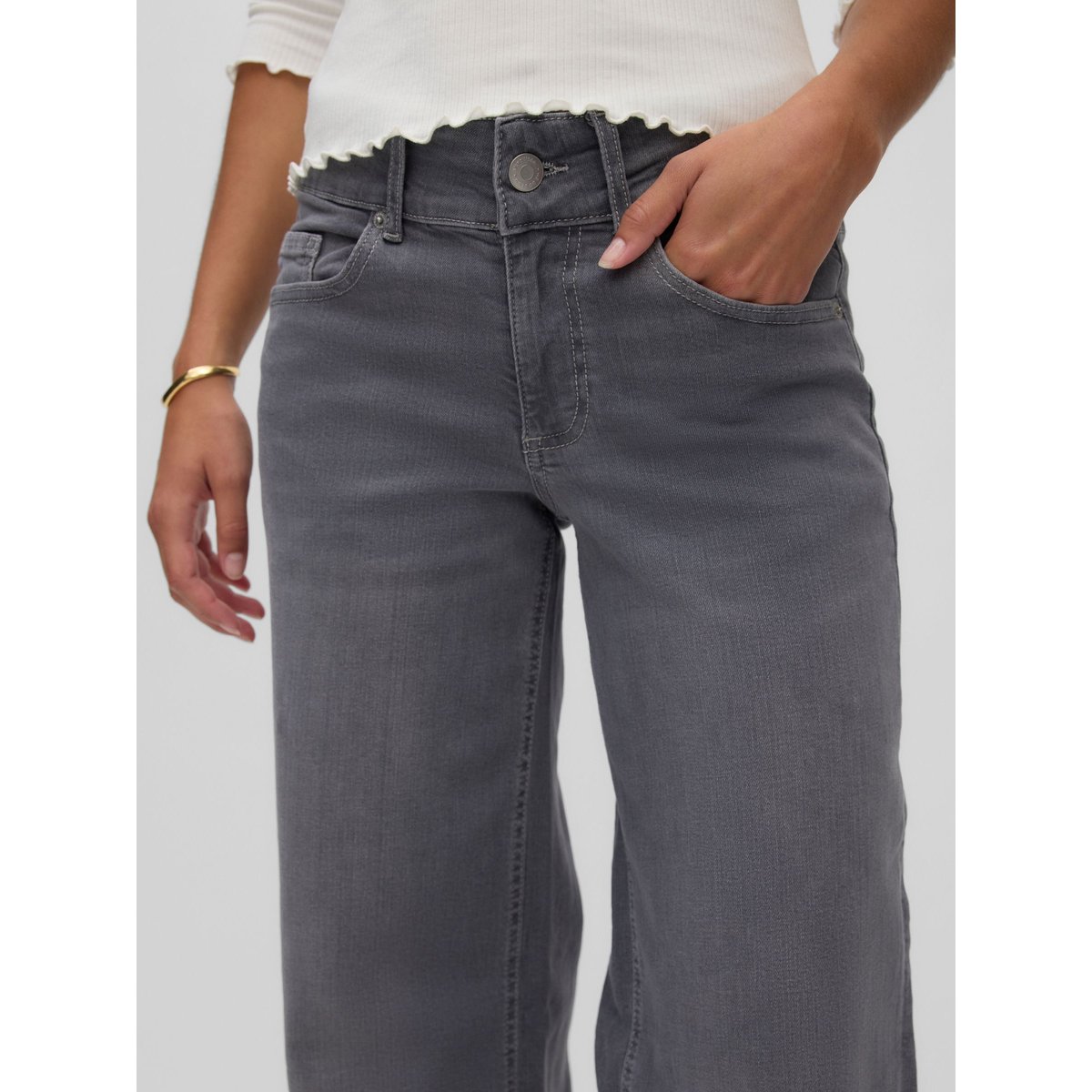 Jean À Coupe Large medium grey denim, VERO MODA