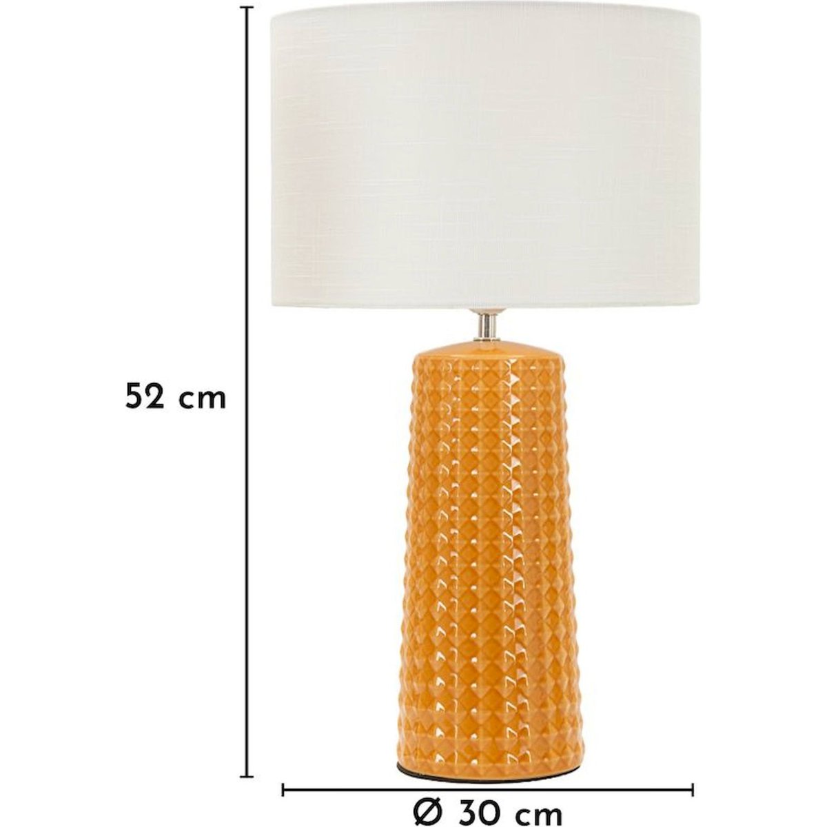 Lampe à poser céramique texturée abat-jour tissu bleu et blanc, RECOLLECTION