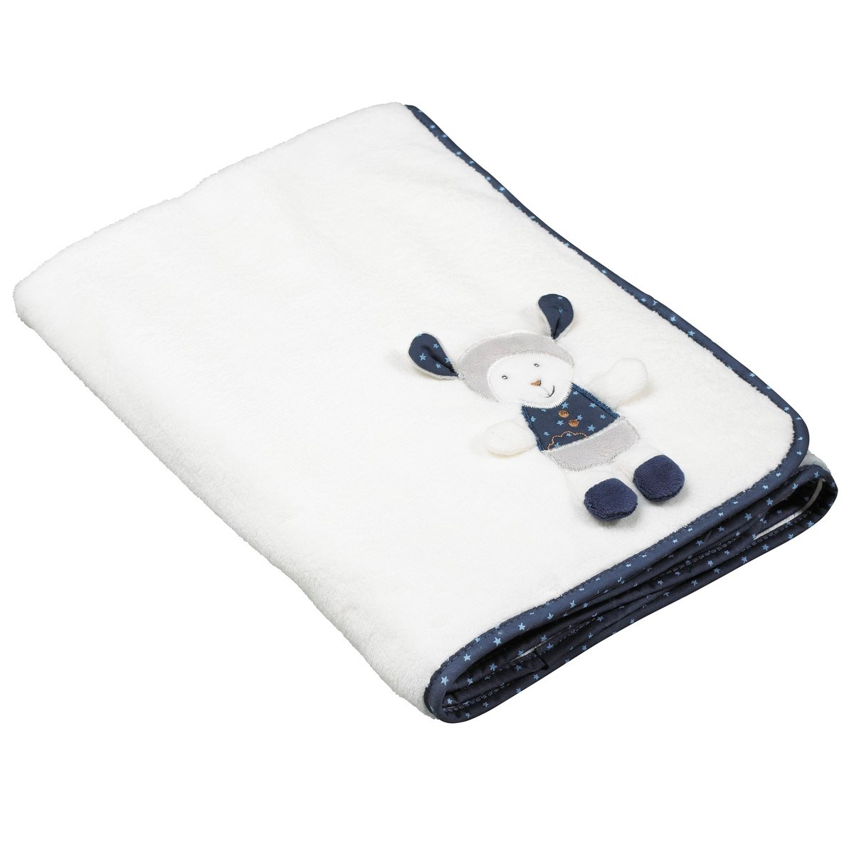 Couverture bébé en velours blanc, SAUTHON