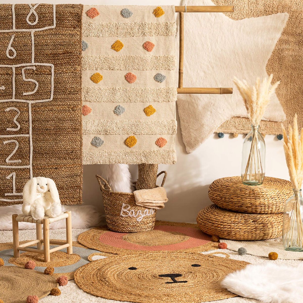 Tapis enfant OURSON beige moyen, ATMOSPHERA FOR KIDS