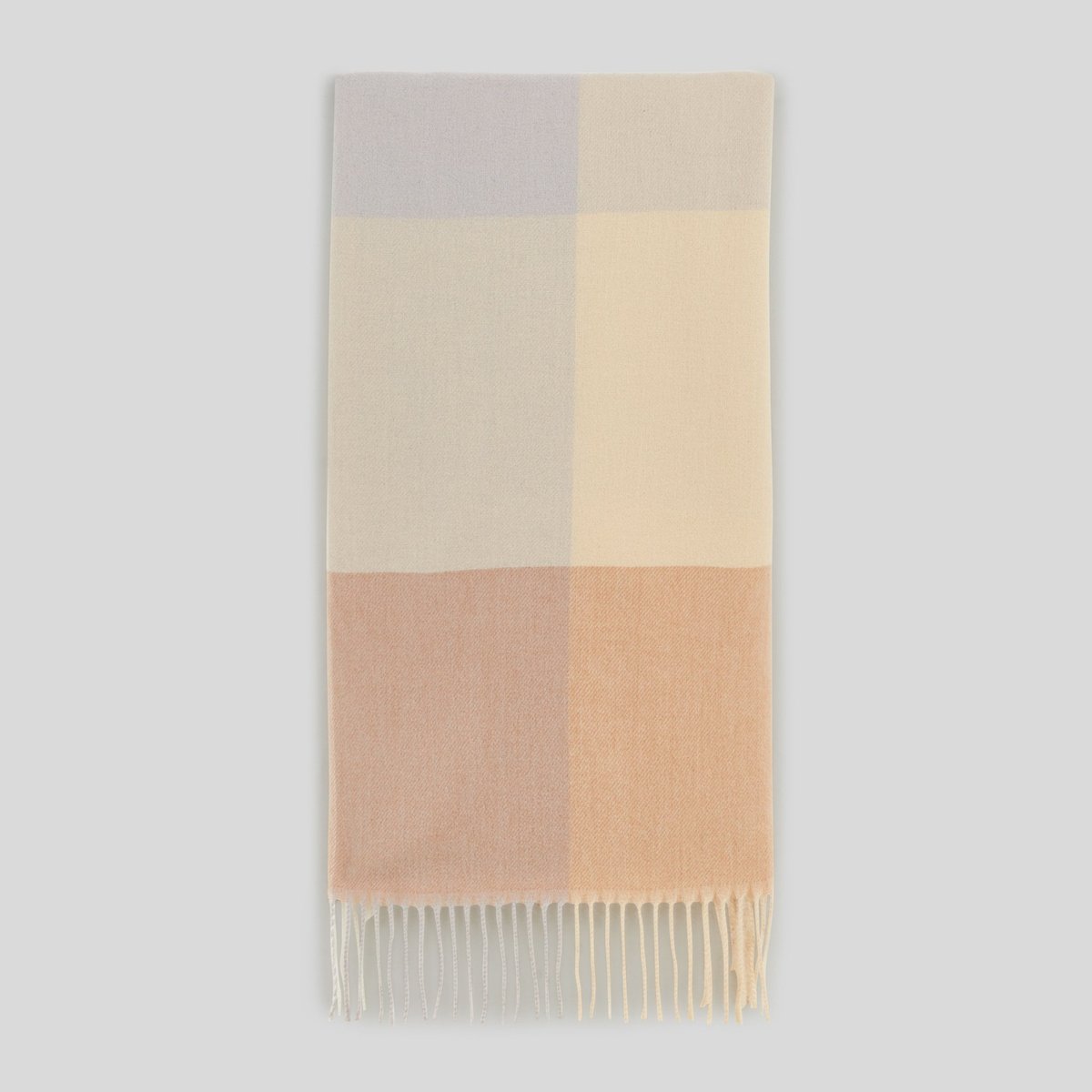 Echarpe chaude à carreaux, matière recyclée beige, MONOPRIX