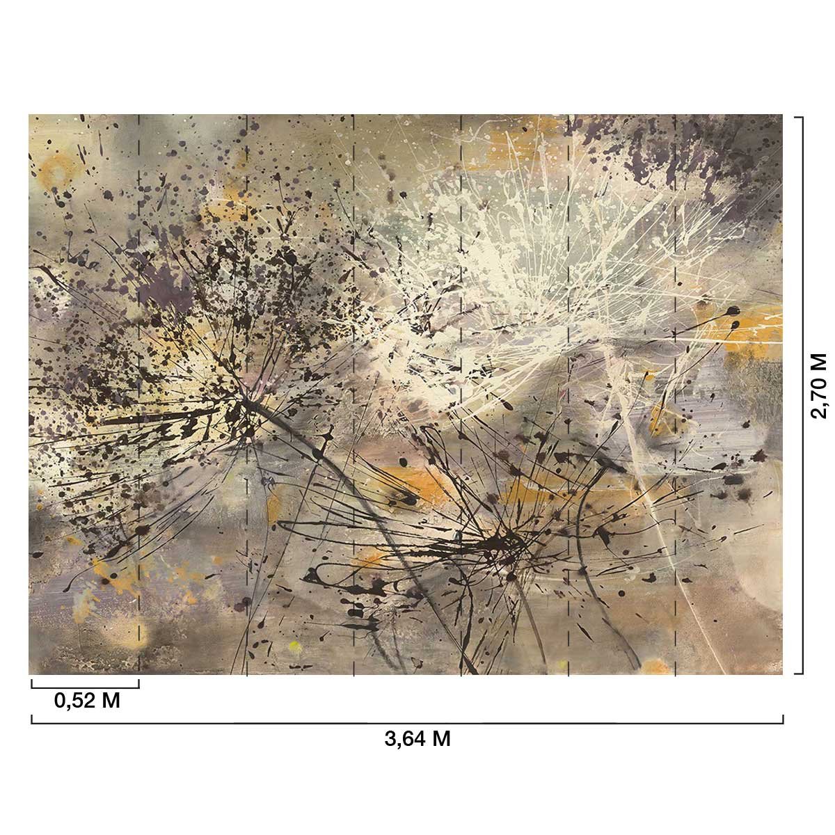 Papier peint pissenlit peinture soufflée intissé, HEXOA