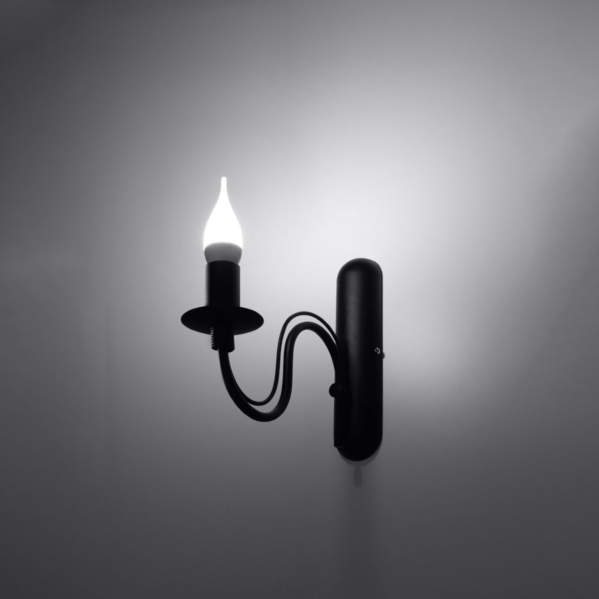 Applique Acier Noir E14 1 Minerwa noir, EDEN