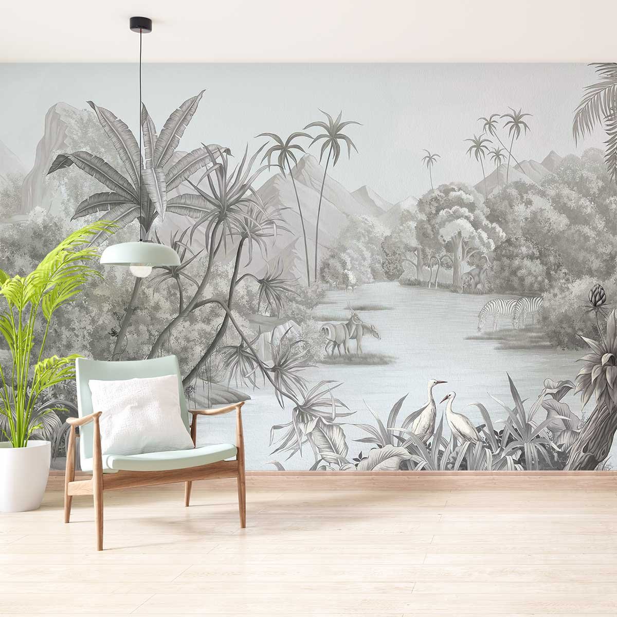 Papier peint jungle intissé, HEXOA