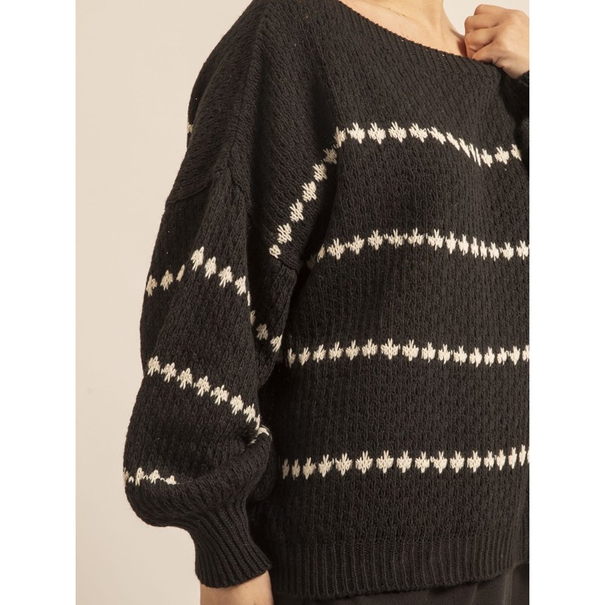 Pull Rayures Kisa noir, DONA LISA