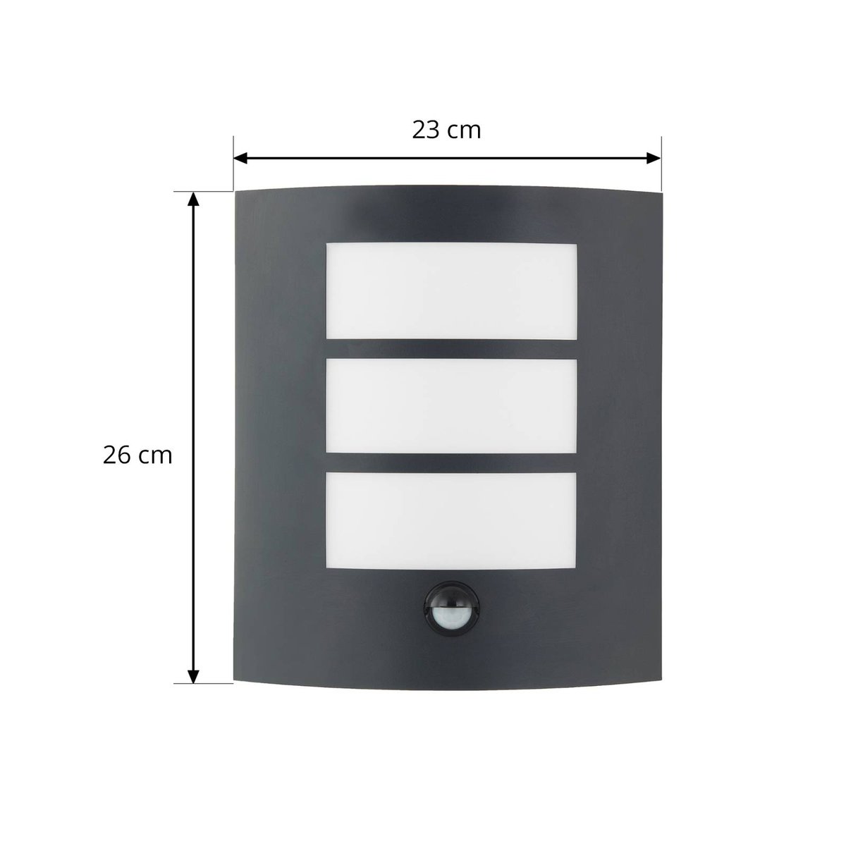 Applique extérieure en aluminium moderne noir, LINDBY